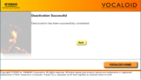 Deactivation has been successfully completed