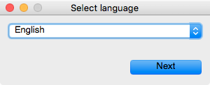 Select Language Screen