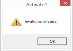 Invalid serial code