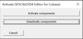 Activate（VOCALOID4 Editor for Cubase）