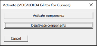 Activate（VOCALOID4 Editor for Cubase）